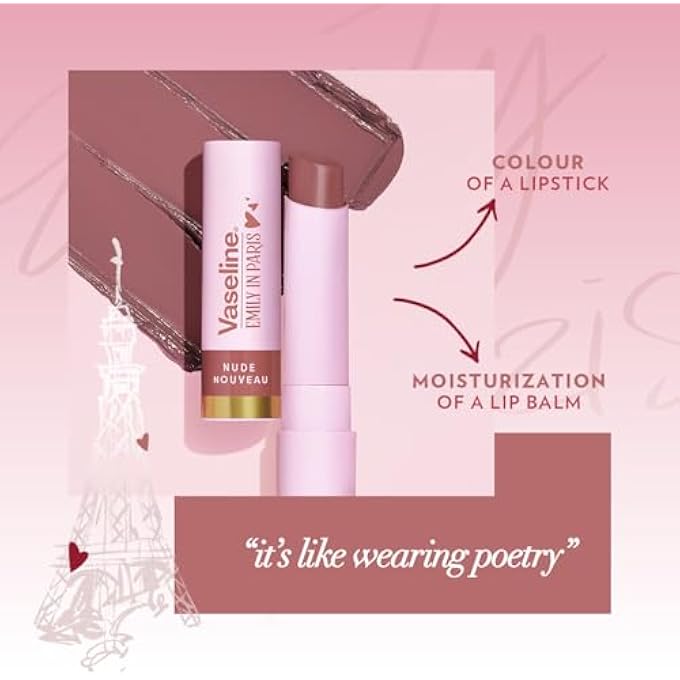 Vaseline X EMILY IN PARIS, LIMITED EDITION NUDE NOUVEAU, NUDE TINTED LIP BALM STICK, UP TO 24-HR MOISTURIZATION, 3G - Image 4